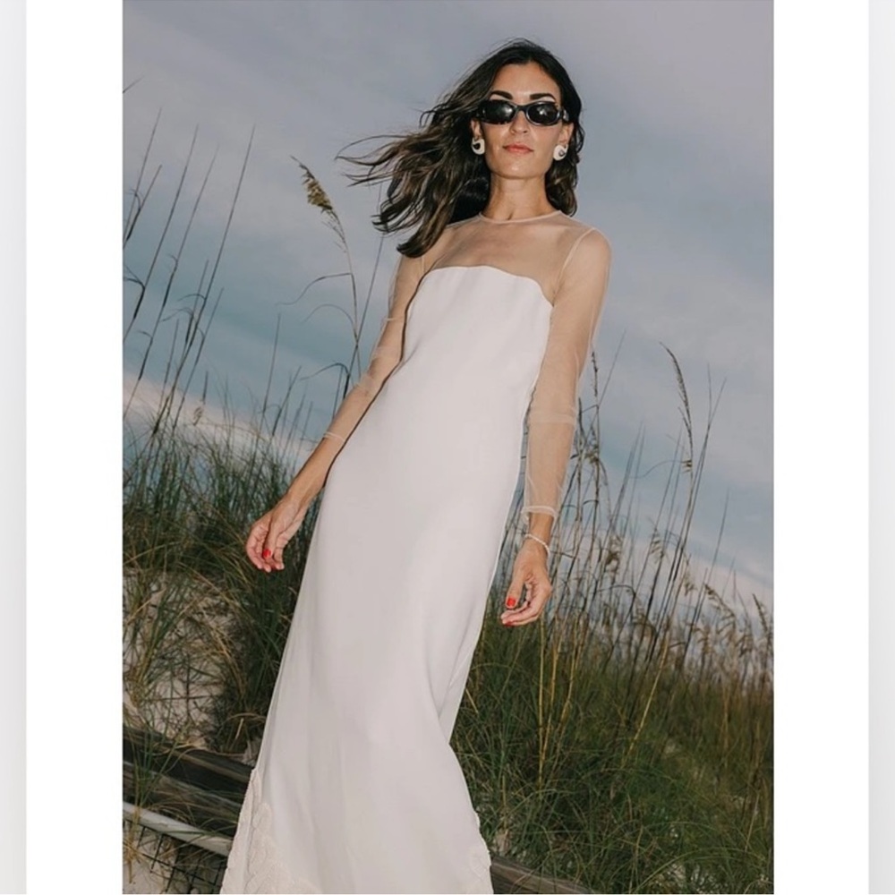 Antonio Melani x Elizabeth Damrich Babe Mesh Crepe Soutache Full Length Dress